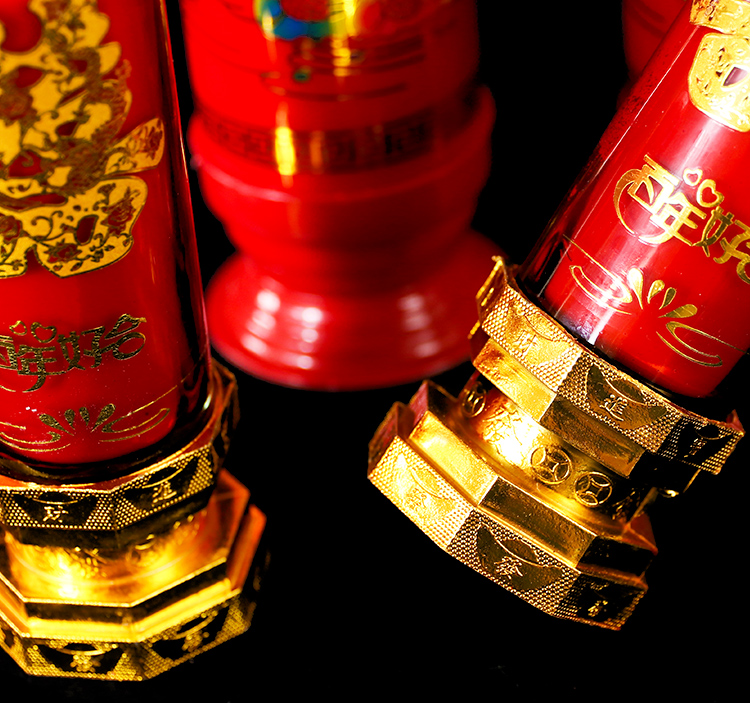Creative Wedding Tie Candle Dragon and Phoenix Pair Candle Glass Windproof Wedding Candles Retro Wedding Double Happiness Candle Pair Wholesale