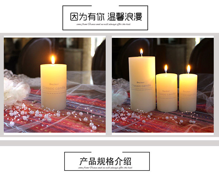 Big candles smokeless cylindrical candles birthday candles hotel wedding candles decorative candles wholesale