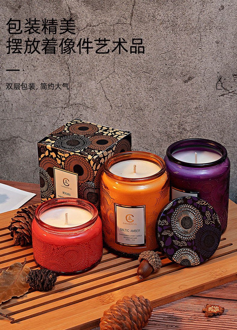  Glass Cup Wax Fragrance Candle DIY Handmade Wedding Birthday Hand Gift Soy Wax Aromatherapy Candle Wedding candles