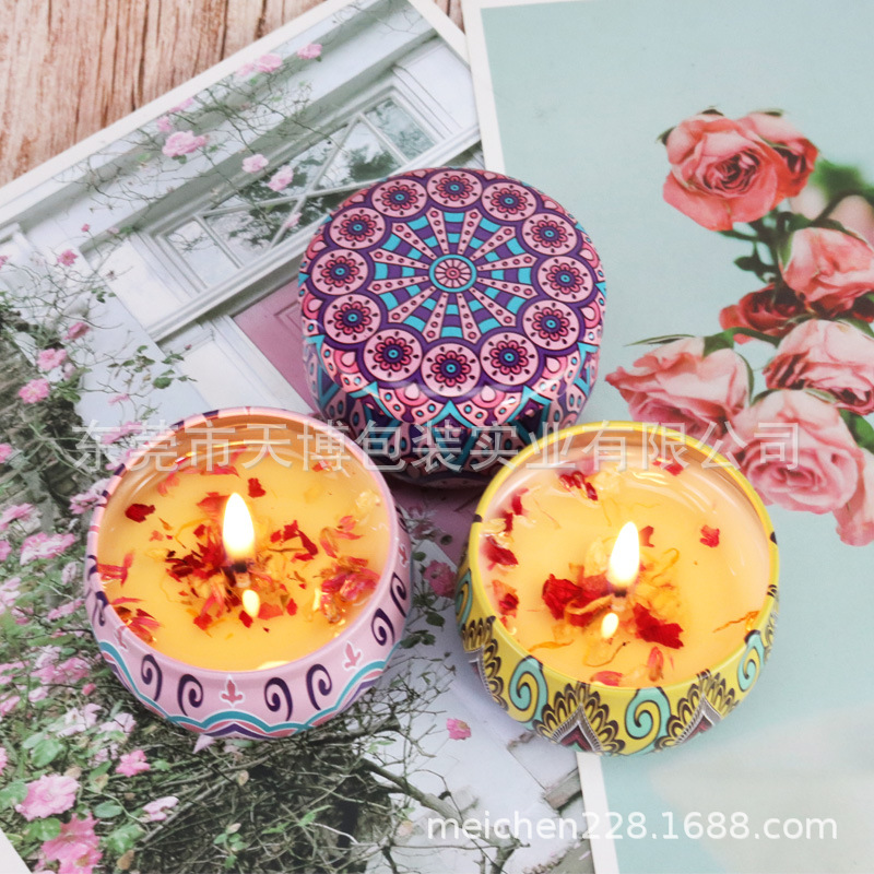 Dried Flower 2 Oz Essential Oil Soy Wax Aromatherapy Candle with Hand Gift Set Spot Ins Fragrance Candle Wedding candles