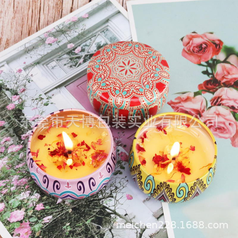 Dried Flower 2 Oz Essential Oil Soy Wax Aromatherapy Candle with Hand Gift Set Spot Ins Fragrance Candle Wedding candles