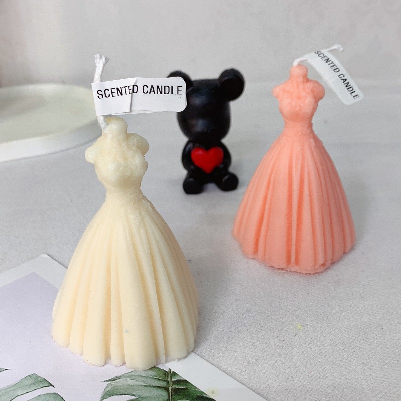 Flame Wedding Dress Aromatherapy Candle Wedding Gift Bride Formal Dress Princess Dress Scented Candle Wedding candles