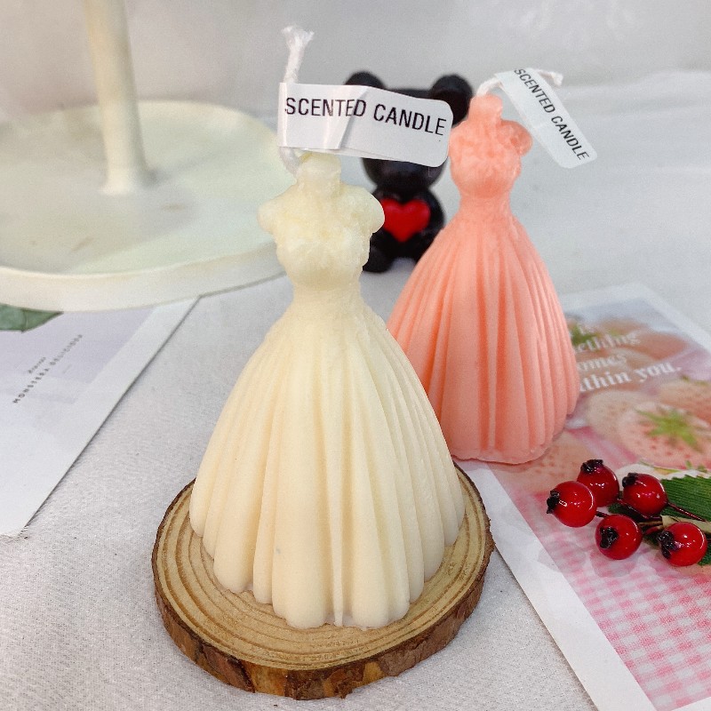 Flame Wedding Dress Aromatherapy Candle Wedding Gift Bride Formal Dress Princess Dress Scented Candle Wedding candles