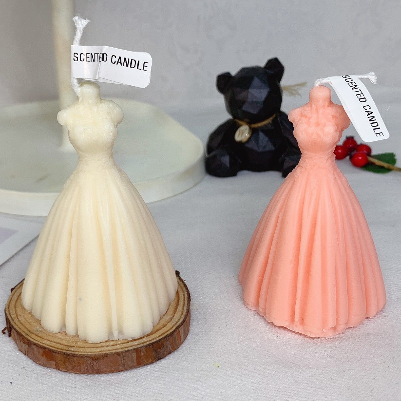 Flame Wedding Dress Aromatherapy Candle Wedding Gift Bride Formal Dress Princess Dress Scented Candle Wedding candles