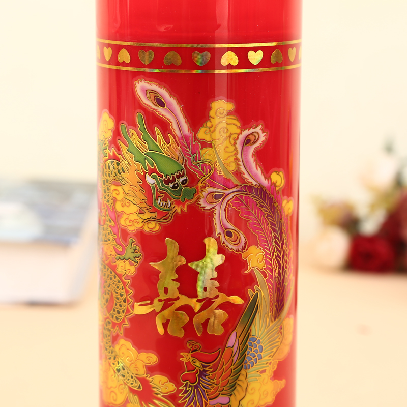 Dragon and phoenix auspicious Chinese worship hall with wedding candles wedding candles wedding room layout