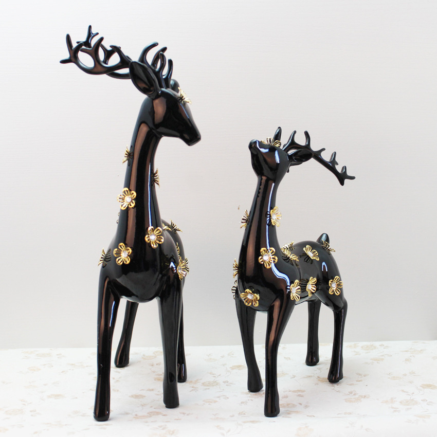 Resin Crafts Sika Deer Home Decorations Living Room Wine Cabinet Decoration Wedding Gifts Gifts