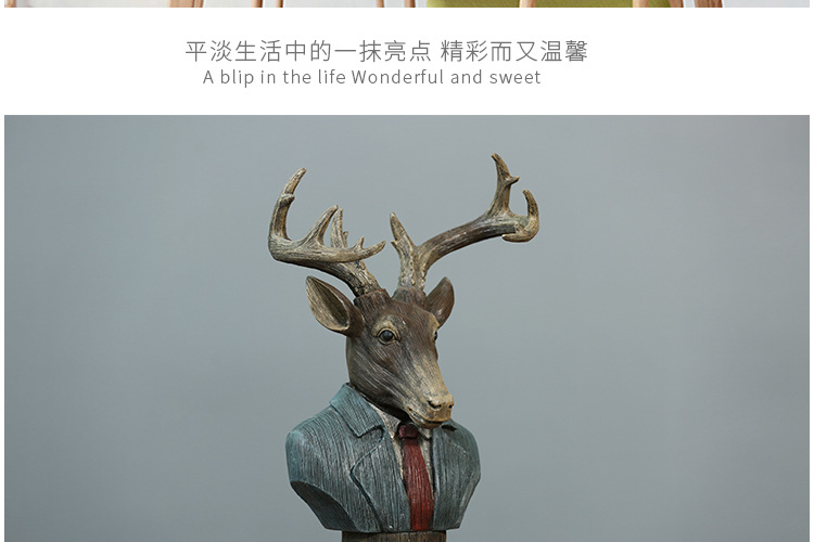 American country living room bar model room creative deer head home decoration crafts wedding gift