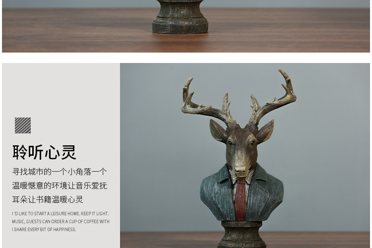 American country living room bar model room creative deer head home decoration crafts wedding gift