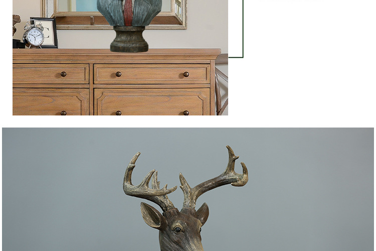 American country living room bar model room creative deer head home decoration crafts wedding gift