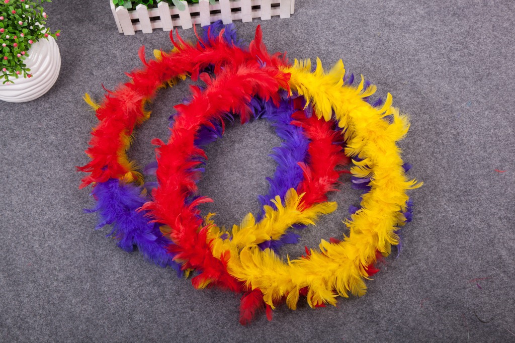 Wedding Celebration Decoration Colorful Feather Garland Home Decorative Feather Crafts Stage Performance Props Factory Direct Sales Wedding Celebration Decoration Colorful Feather Garland Home Decorative Feather Crafts Stage Performance Props Factory Direct Sales