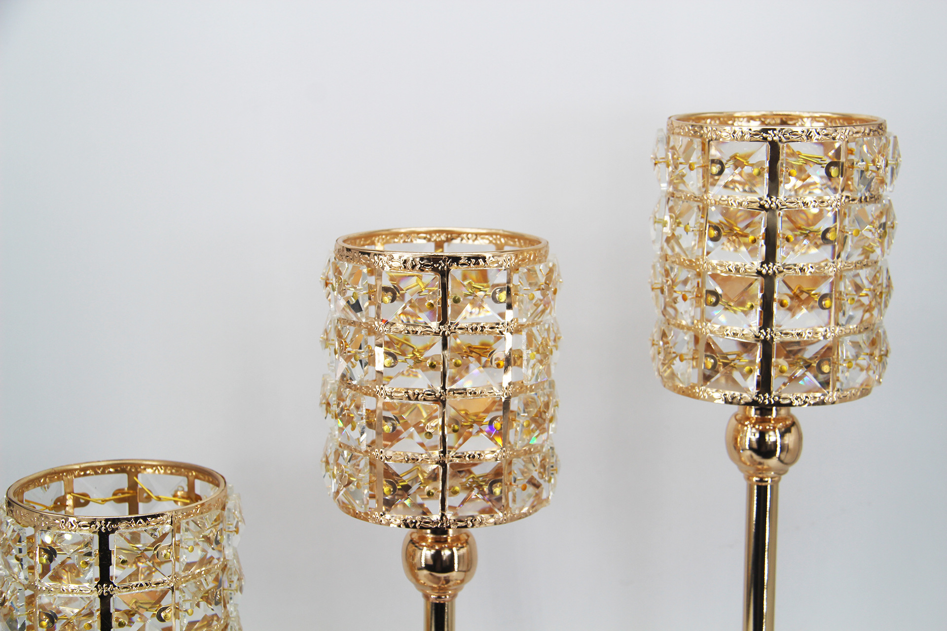 European-Style Wedding Single-Head Candlestick Christmas Props Crystal Crafts Decoration Home Model Room Decoration Factory Supply