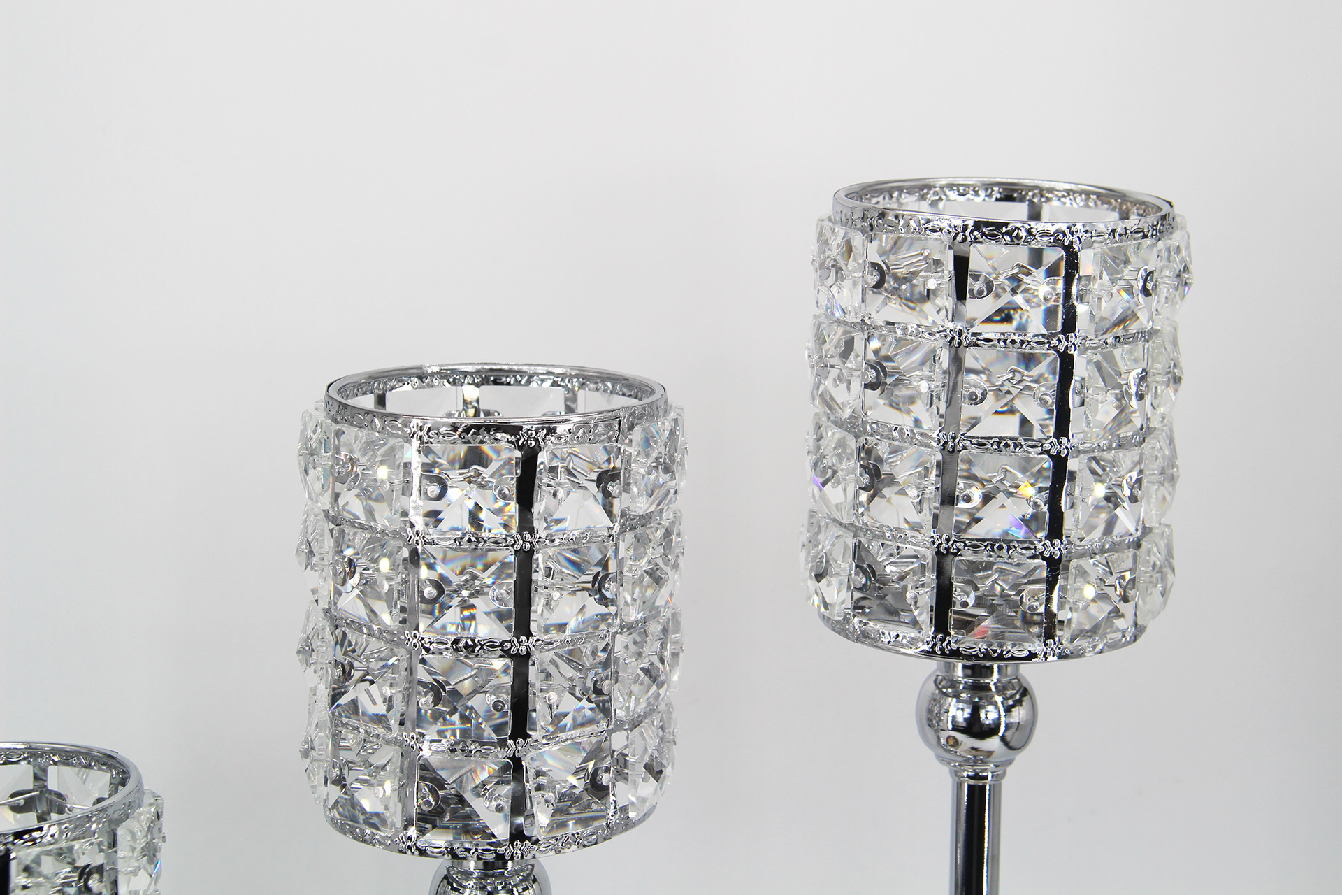 European-Style Wedding Single-Head Candlestick Christmas Props Crystal Crafts Decoration Home Model Room Decoration Factory Supply