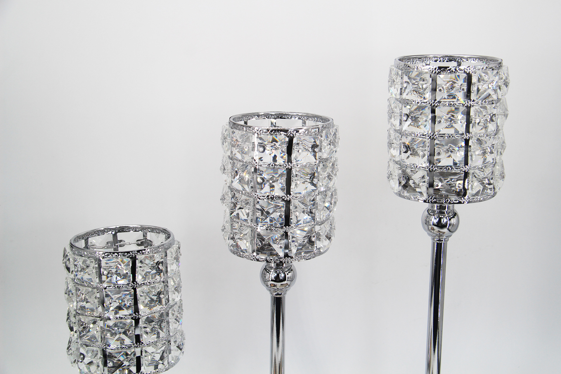 European-Style Wedding Single-Head Candlestick Christmas Props Crystal Crafts Decoration Home Model Room Decoration Factory Supply