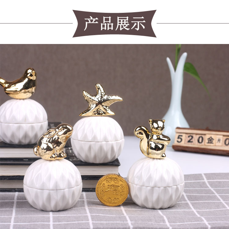 Ceramic storage tank Candy tank Storage tank Electroplating crafts home decoration storage tank wedding jewelry gift box Ceramic storage tank Candy tank Storage tank Electroplating crafts home decoration storage tank wedding jewelry gift box