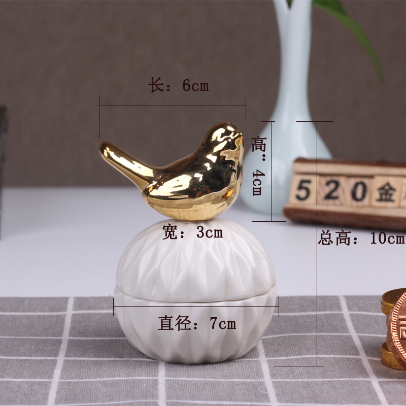 Ceramic storage tank Candy tank Storage tank Electroplating crafts home decoration storage tank wedding jewelry gift box Ceramic storage tank Candy tank Storage tank Electroplating crafts home decoration storage tank wedding jewelry gift box