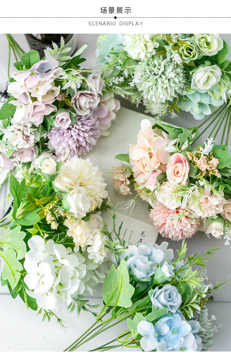 Nordic Ins Artificial Rose Wedding Bouquet Bunches Wedding Shooting Props Floral Wedding ornaments