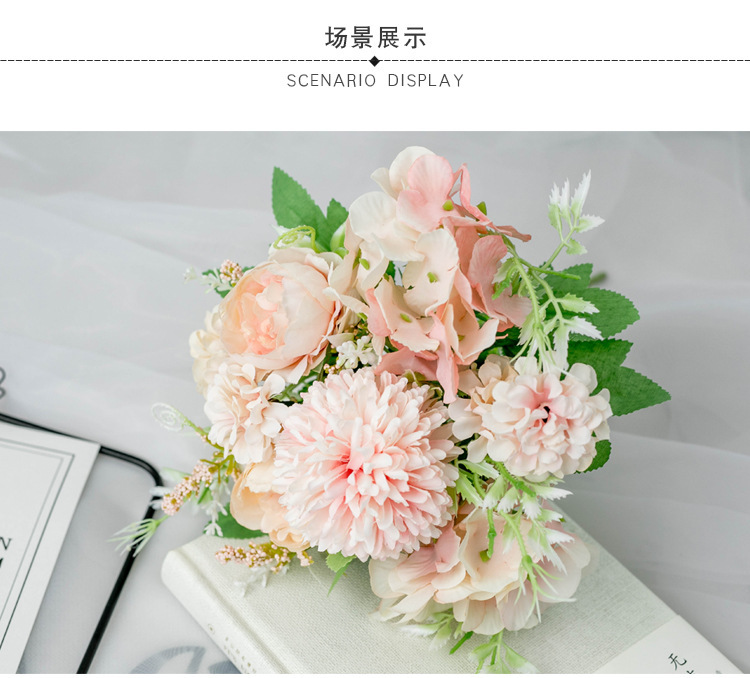 Nordic Ins Artificial Rose Wedding Bouquet Bunches Wedding Shooting Props Floral Wedding ornaments