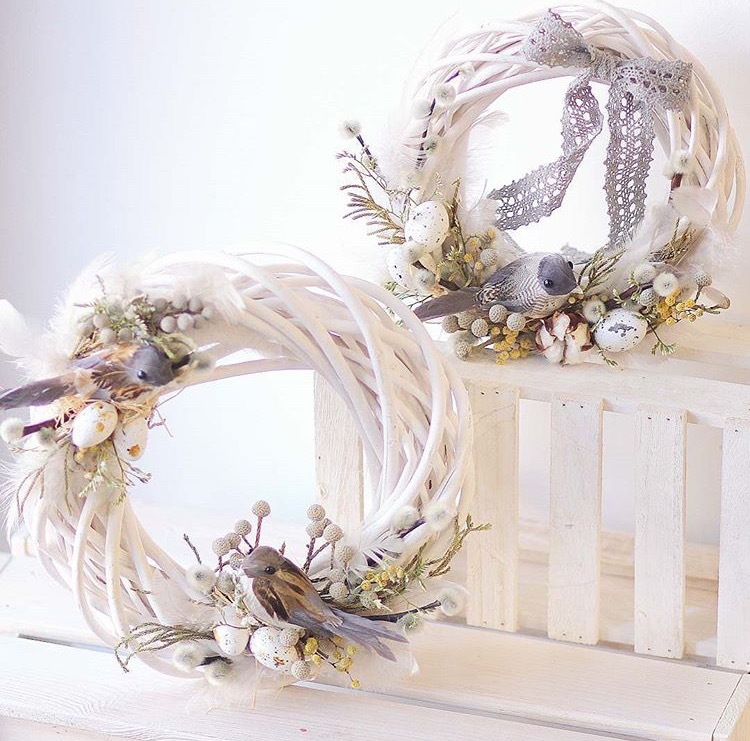 Christmas rattan ring wicker Arts and crafts flower Wedding Window door hanging Immortal Rattan ring souvenir