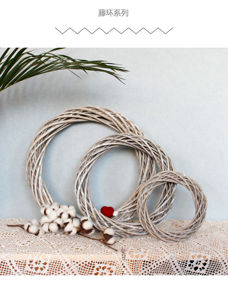 Christmas rattan ring wicker Arts and crafts flower Wedding Window door hanging Immortal Rattan ring souvenir