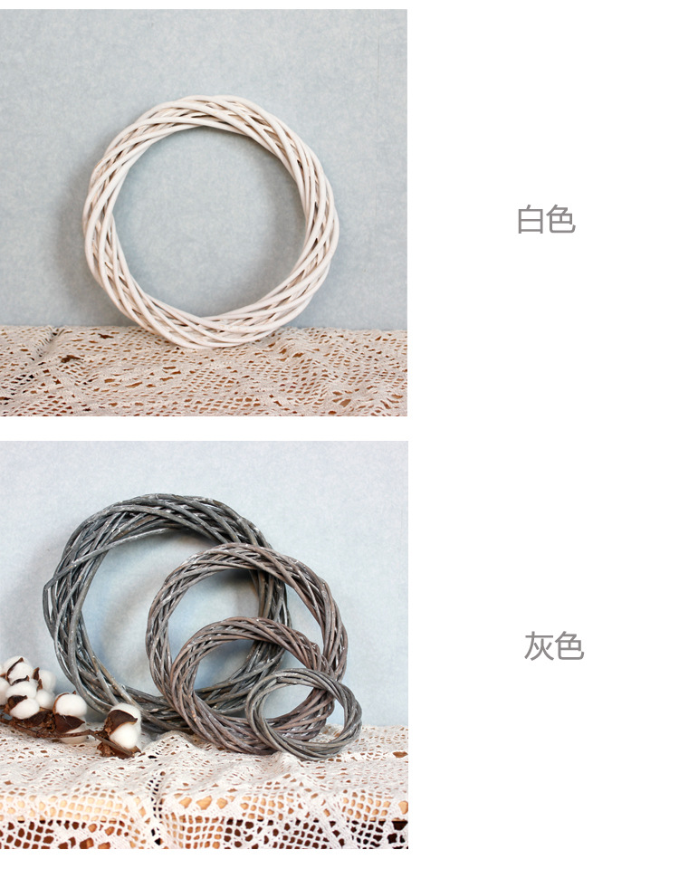 Christmas rattan ring wicker Arts and crafts flower Wedding Window door hanging Immortal Rattan ring souvenir