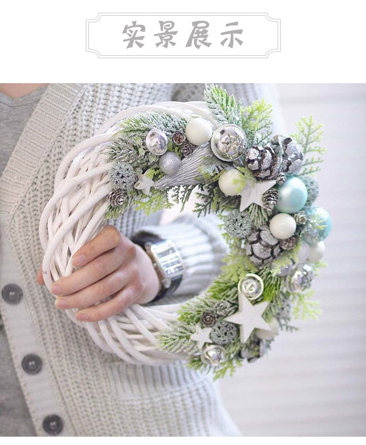 Christmas rattan ring wicker Arts and crafts flower Wedding Window door hanging Immortal Rattan ring souvenir