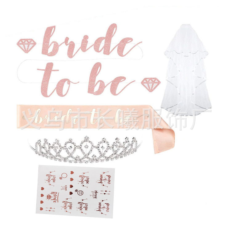 Bridal Wedding Party Decoration 5-Piece Set Bride to Be Bridal J Wedding ornaments