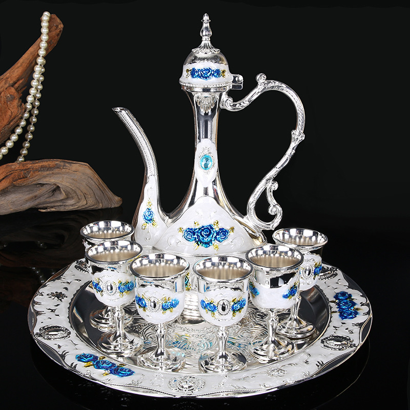 Wine Set Liquor Cup European Retro Creative Wedding Gift Metal Russian Wine Pot Home Ornaments