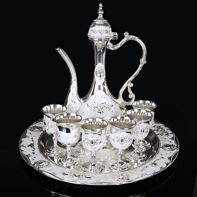 Wine Set Liquor Cup European Retro Creative Wedding Gift Metal Russian Wine Pot Home Ornaments