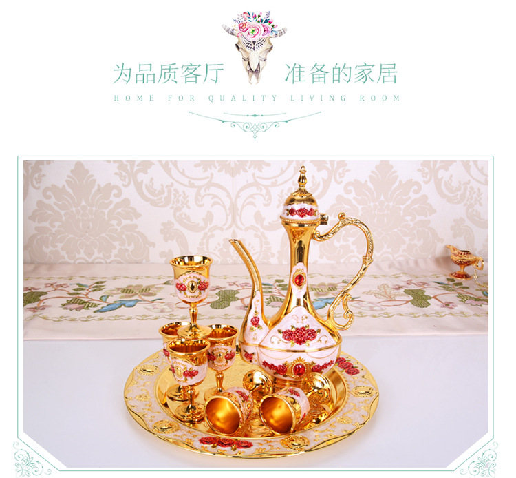 Wine Set Liquor Cup European Retro Creative Wedding Gift Metal Russian Wine Pot Home Ornaments