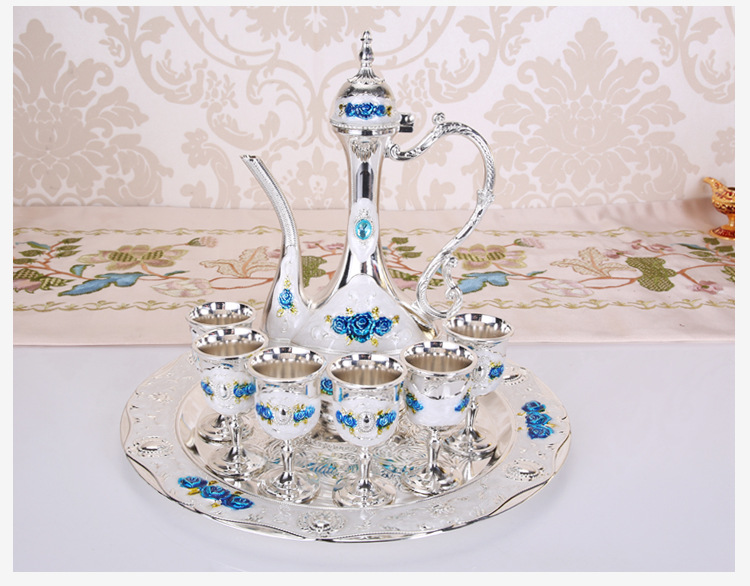 Wine Set Liquor Cup European Retro Creative Wedding Gift Metal Russian Wine Pot Home Ornaments