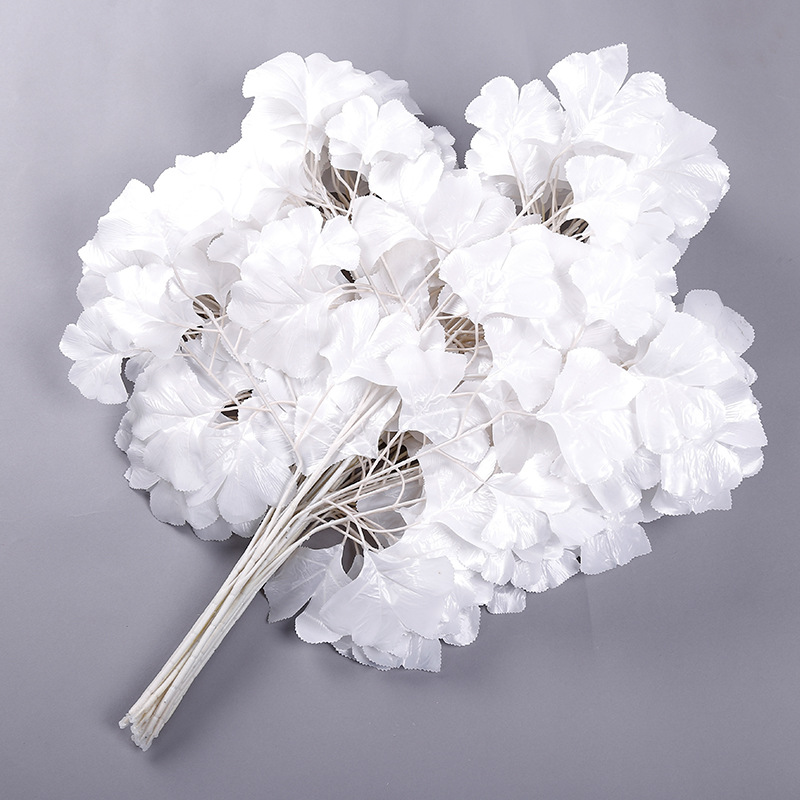 Baishun Simulation Ginkgo Imitate Leaves Fake Leaves Plastic Branches Silk Flower Leaf Ginkgo Wedding ornaments