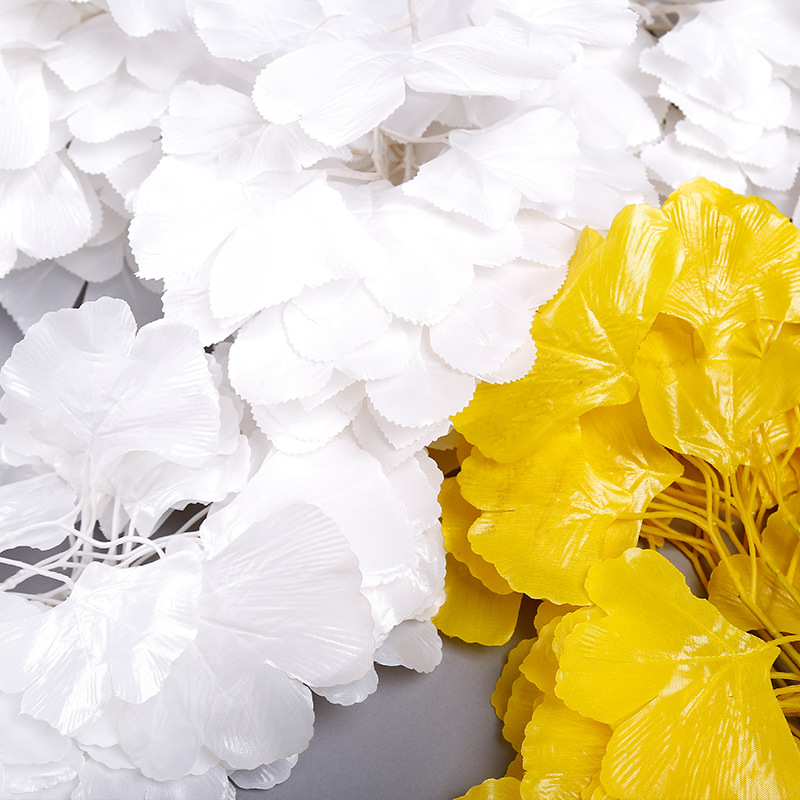 Baishun Simulation Ginkgo Imitate Leaves Fake Leaves Plastic Branches Silk Flower Leaf Ginkgo Wedding ornaments