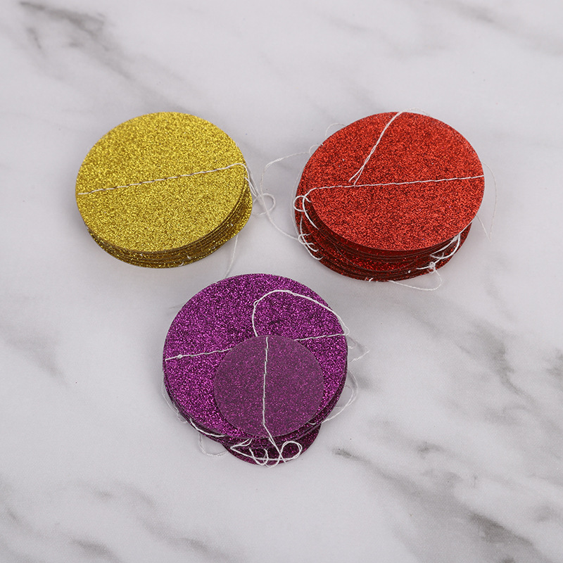 Powder Birthday Wedding Party Home Kindergarten PVC Gold Leaf String Flower round Plate Latte Art Ornaments Creative