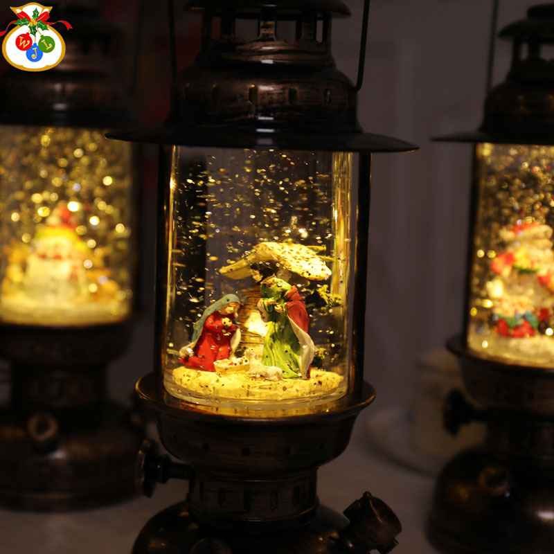 Tiktok Storm Lantern Wedding Lights Vintage Steam Lights Festive European-Style Decorative Ornaments Christmas Crystal Box Xuyuan Storm Lantern Crystal