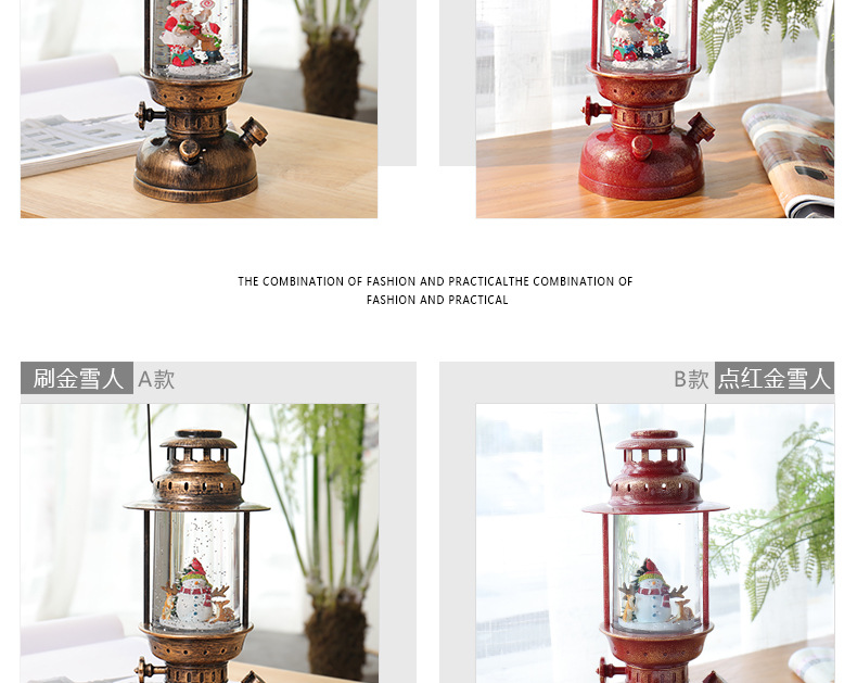 Tiktok Storm Lantern Wedding Lights Vintage Steam Lights Festive European-Style Decorative Ornaments Christmas Crystal Box Xuyuan Storm Lantern Crystal