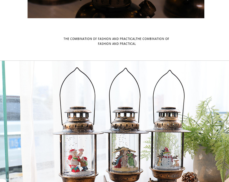 Tiktok Storm Lantern Wedding Lights Vintage Steam Lights Festive European-Style Decorative Ornaments Christmas Crystal Box Xuyuan Storm Lantern Crystal