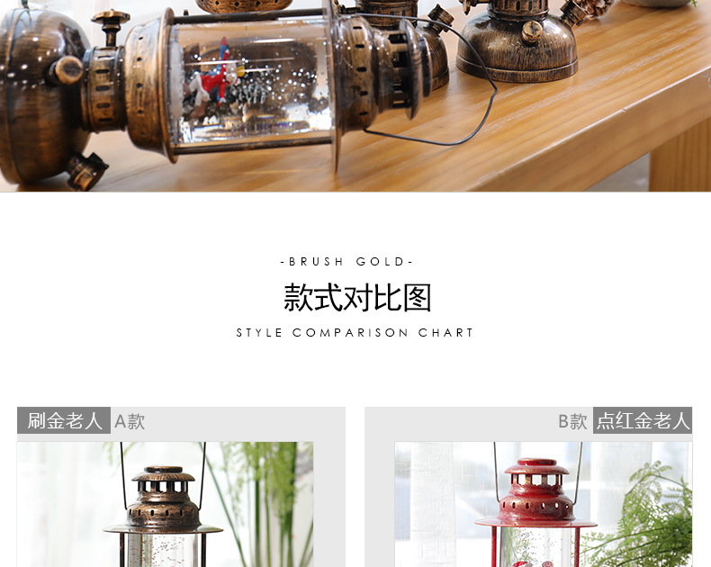 Tiktok Storm Lantern Wedding Lights Vintage Steam Lights Festive European-Style Decorative Ornaments Christmas Crystal Box Xuyuan Storm Lantern Crystal