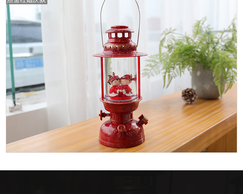 Tiktok Storm Lantern Wedding Lights Vintage Steam Lights Festive European-Style Decorative Ornaments Christmas Crystal Box Xuyuan Storm Lantern Crystal