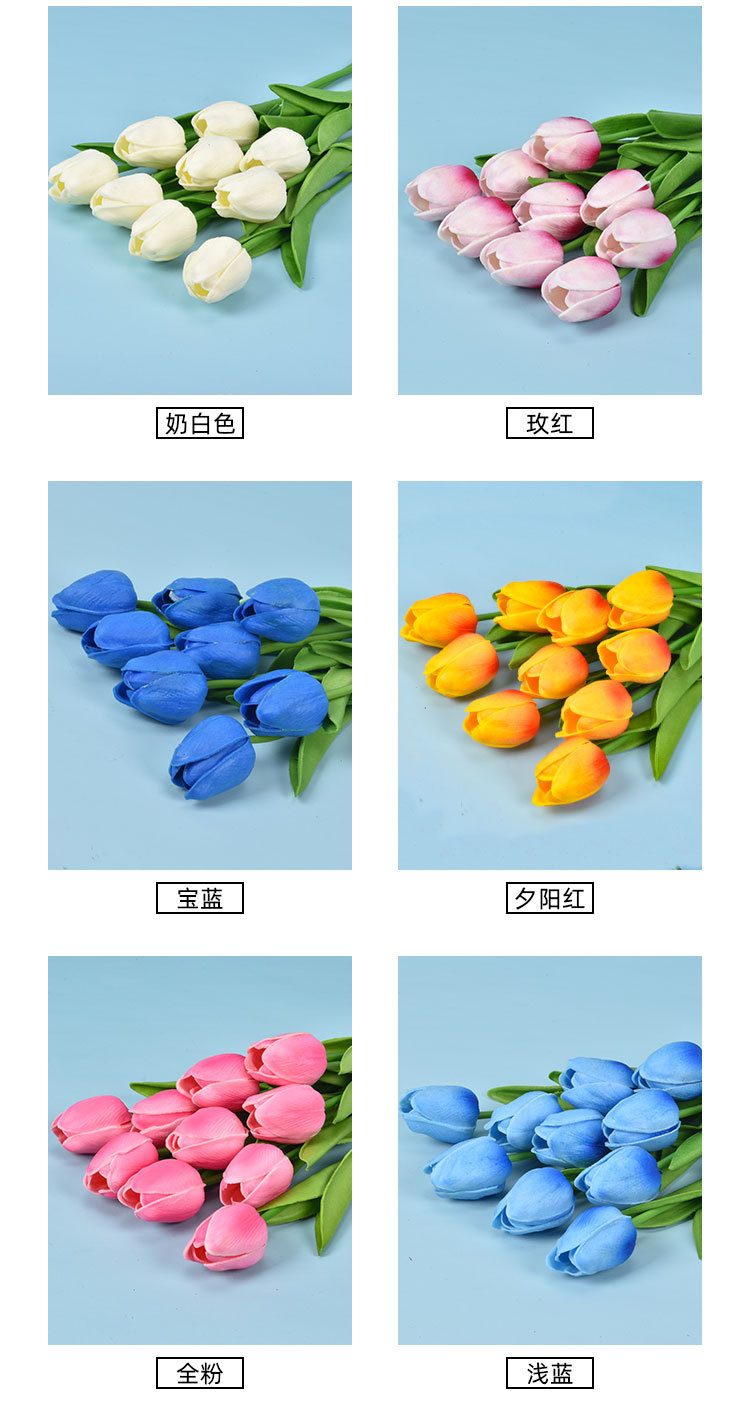 Pu Mini Tulip Artificial Flower Wedding Celebration Decoration Silk Flower Home Ornaments Simulation Plant Artificial Flower Factory