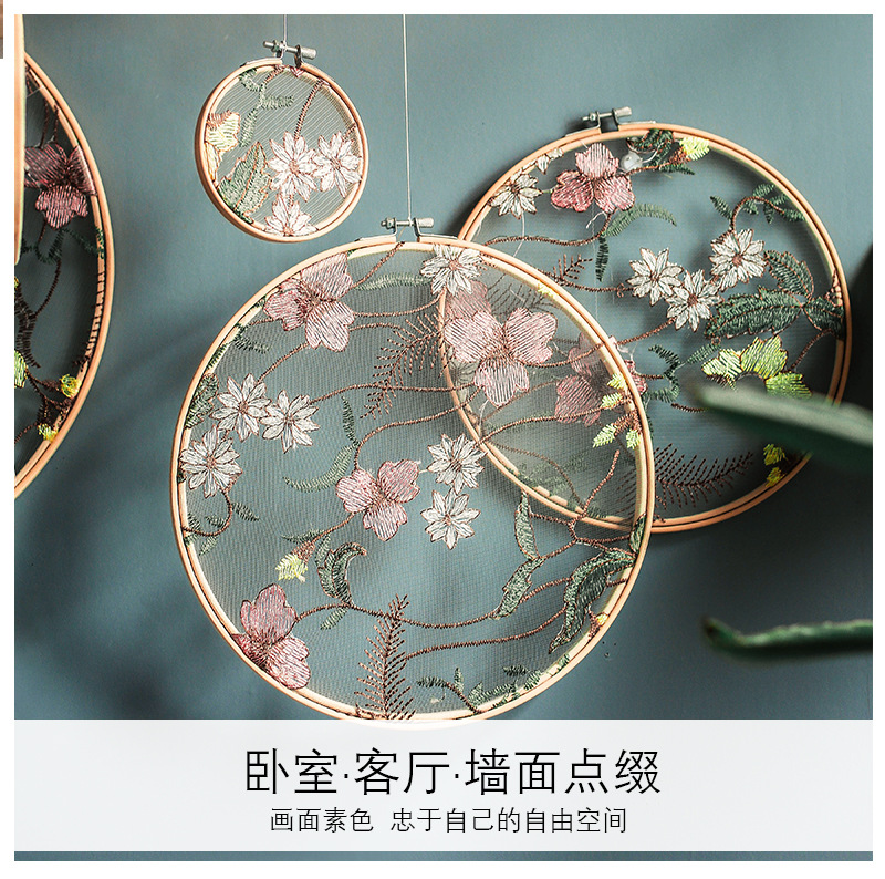 Handmade Embroidery Frame Embroidered Garden Ornaments Wedding Decoration Showing Stand Decoration Bedroom Pendant Cr013