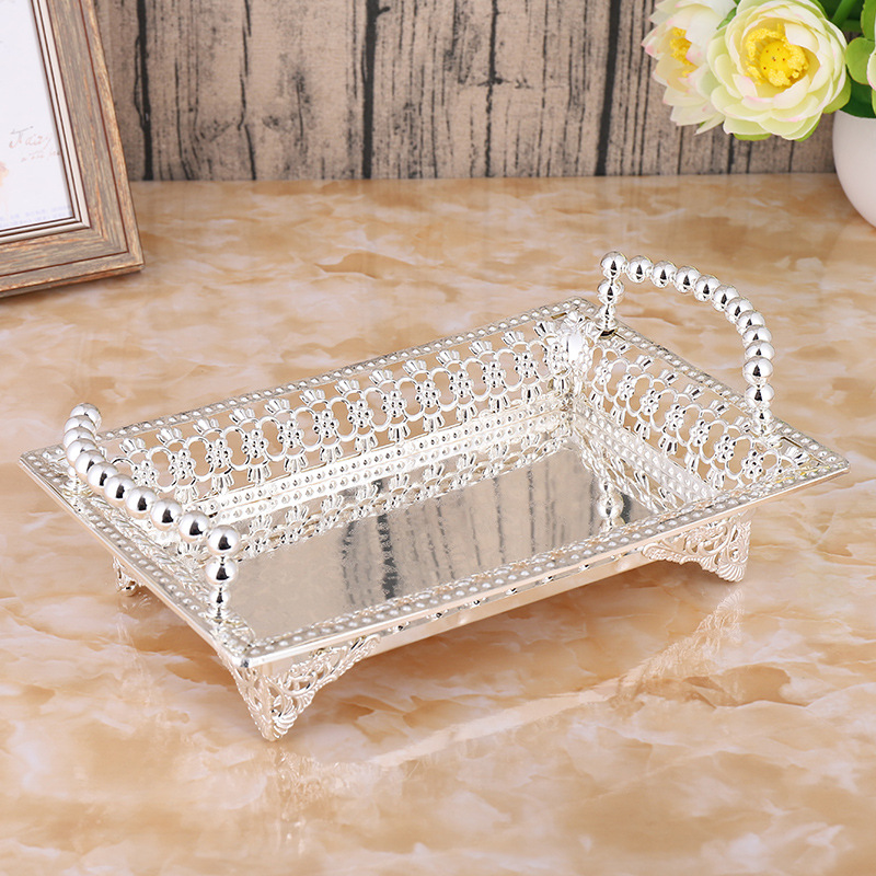 Nordic Coffee Table Fruit Plate Creative Fashion Simple Candy Plate Home Wedding Gift Modern Living Room Metal Ornaments