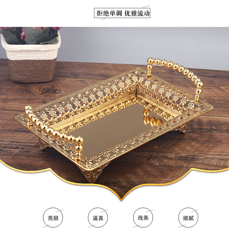 Nordic Coffee Table Fruit Plate Creative Fashion Simple Candy Plate Home Wedding Gift Modern Living Room Metal Ornaments