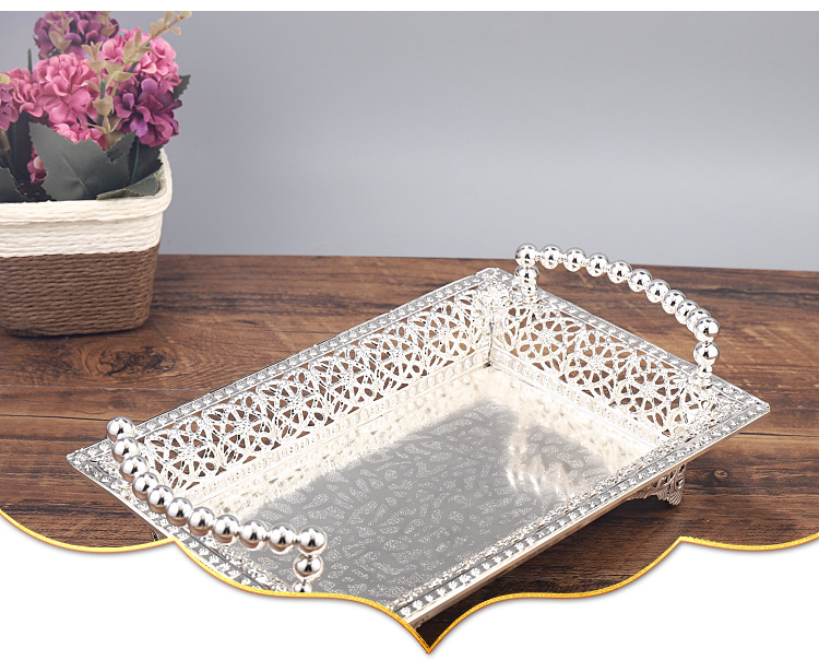 Nordic Coffee Table Fruit Plate Creative Fashion Simple Candy Plate Home Wedding Gift Modern Living Room Metal Ornaments