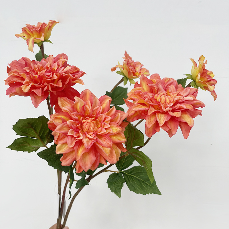 Dahlia ArtificialFake Flower Silk Flower Living Room Flower Arrangement Decoration Wedding Window Decorative Ornaments