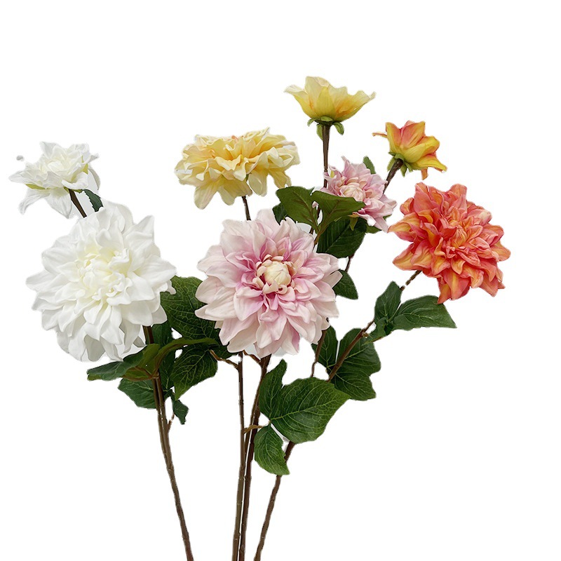 Dahlia ArtificialFake Flower Silk Flower Living Room Flower Arrangement Decoration Wedding Window Decorative Ornaments