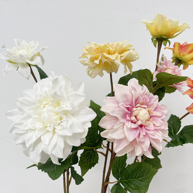 Dahlia ArtificialFake Flower Silk Flower Living Room Flower Arrangement Decoration Wedding Window Decorative Ornaments