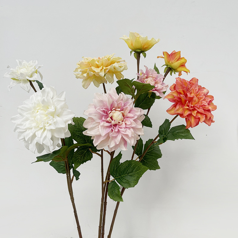 Dahlia ArtificialFake Flower Silk Flower Living Room Flower Arrangement Decoration Wedding Window Decorative Ornaments