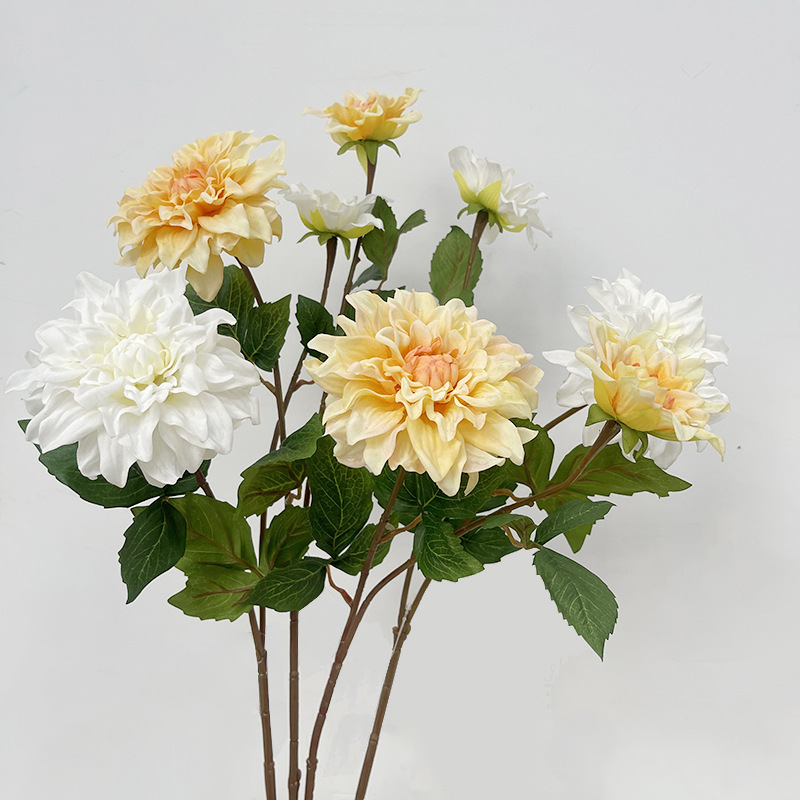Dahlia ArtificialFake Flower Silk Flower Living Room Flower Arrangement Decoration Wedding Window Decorative Ornaments
