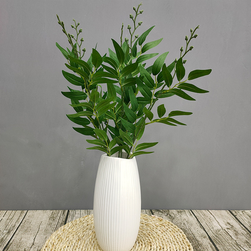 5 Fork Handle Beam Willow Leaf Artificial Flower Simulation Plant Simulated Leaves Wedding Ceremony Wedding ornaments
