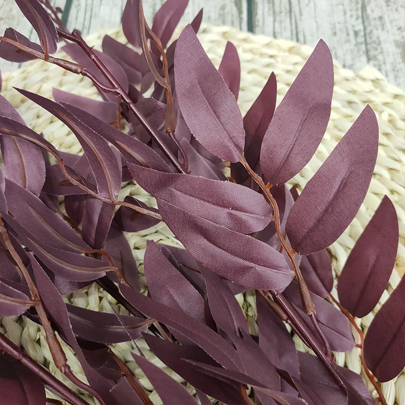 5 Fork Handle Beam Willow Leaf Artificial Flower Simulation Plant Simulated Leaves Wedding Ceremony Wedding ornaments